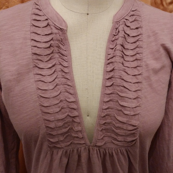 LOFT Deep V-Neck Roll Sleeve T-Shirt XS - Picture 2 of 11